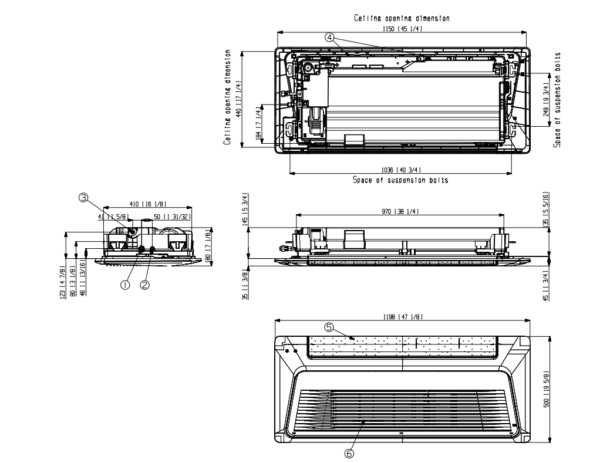 SAMSUNG BEVĖJĖS vienkryptės kasetės tipo 2.6/3.3 kW šilumos siurblio oras oras komplektas - Image 6