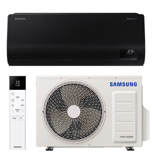 SAMSUNG SIENINIS BEVĖJIS Windfree™ Avant Black S2, 2.0/2.2 kW oro kondicionieriaus komplektas